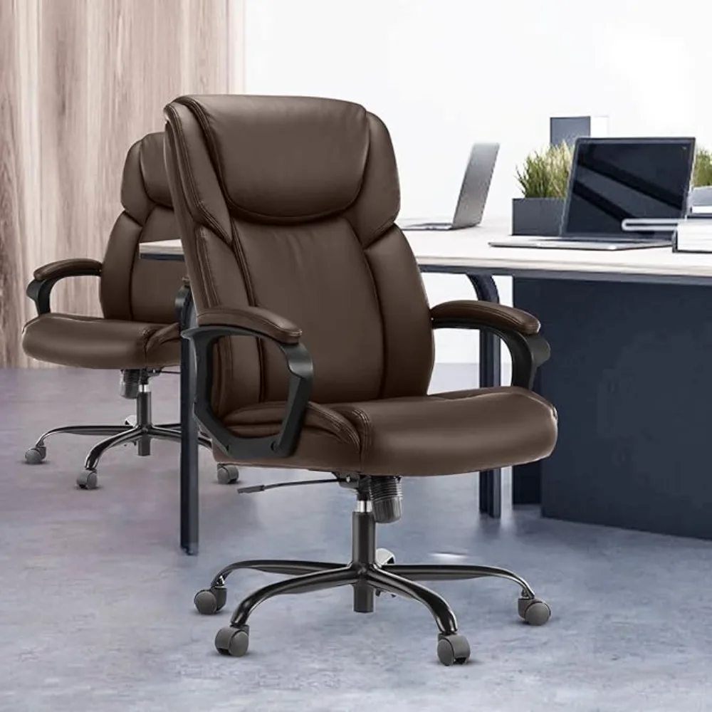 

Executive Office Chair - Ergonomic home computer desk chair with wheels, lumbar support, PU leather,adjustable height and swivel