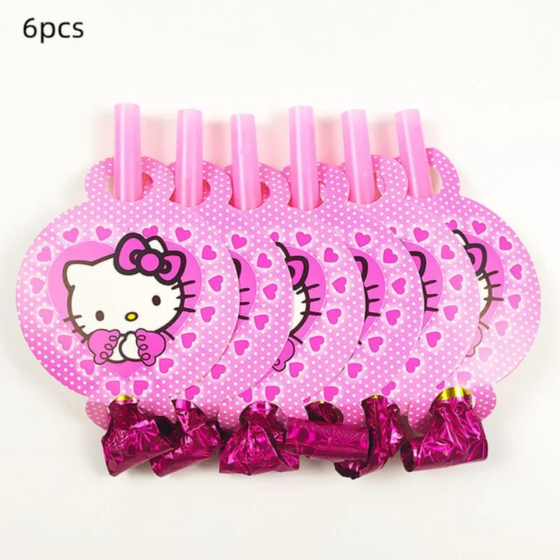 Hello Kitty Cat Pink Baby Shower Decorations 5th Girls Birthday Balloons Globos Paper Plate Disposable Tableware Party Supplies