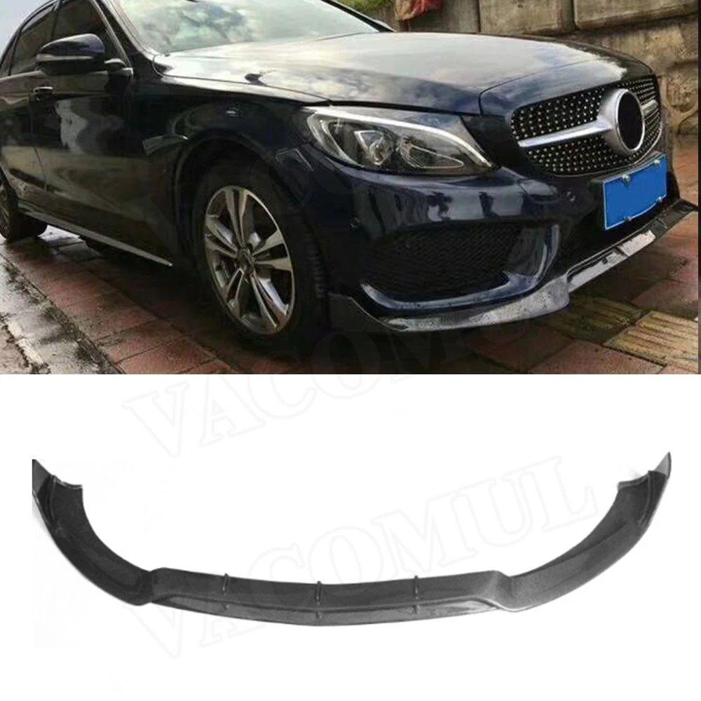 

VACOMUL For C Class Carbon Fiber Front Bumper Lip Spoiler for Mercedes Benz W205 Sport Bumper 15-19 Car Styling