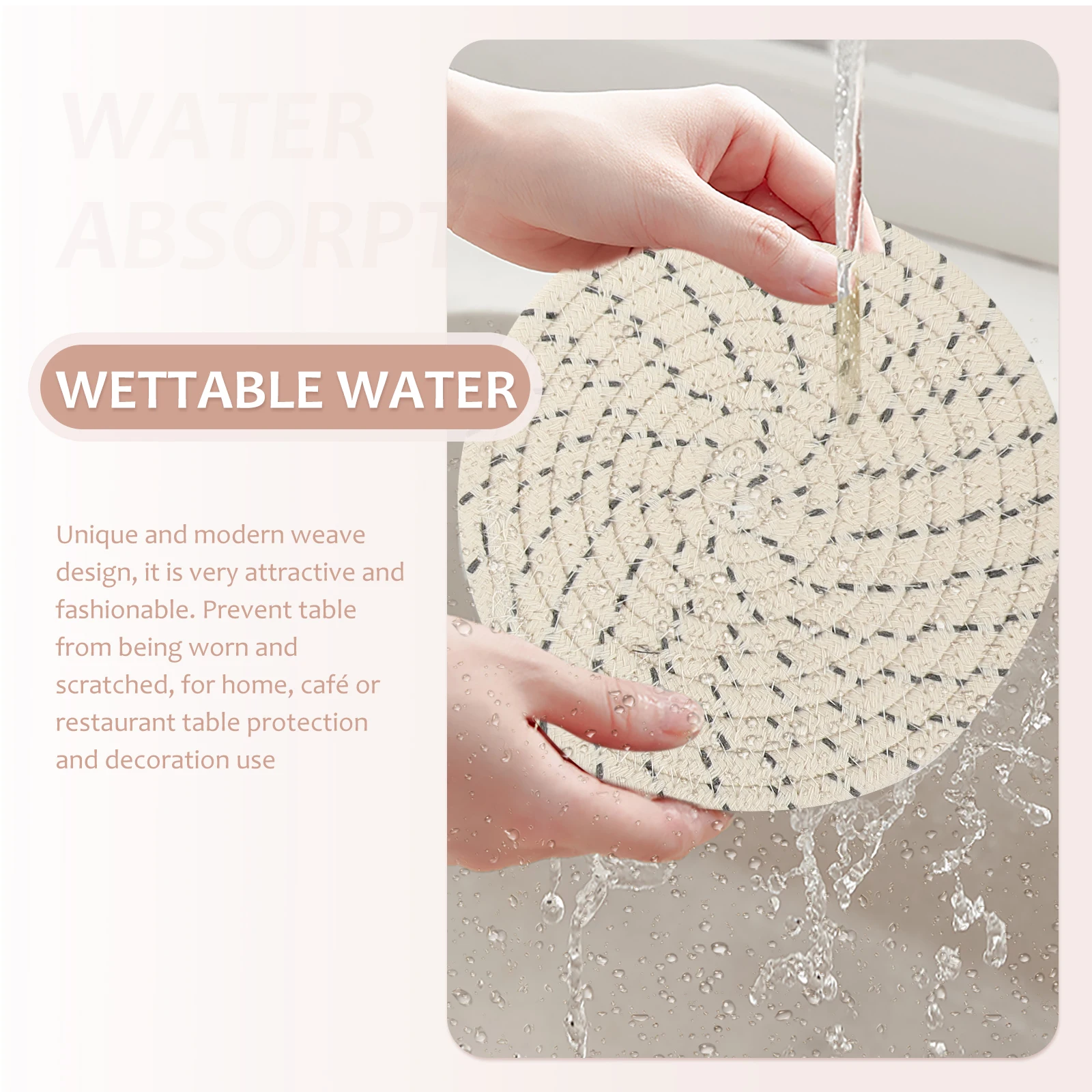 

3Pcs Braided Placemats Woven Placemat Set with Modern Design Reusable Washable Place Mat for Table Protection Decorative Dinner