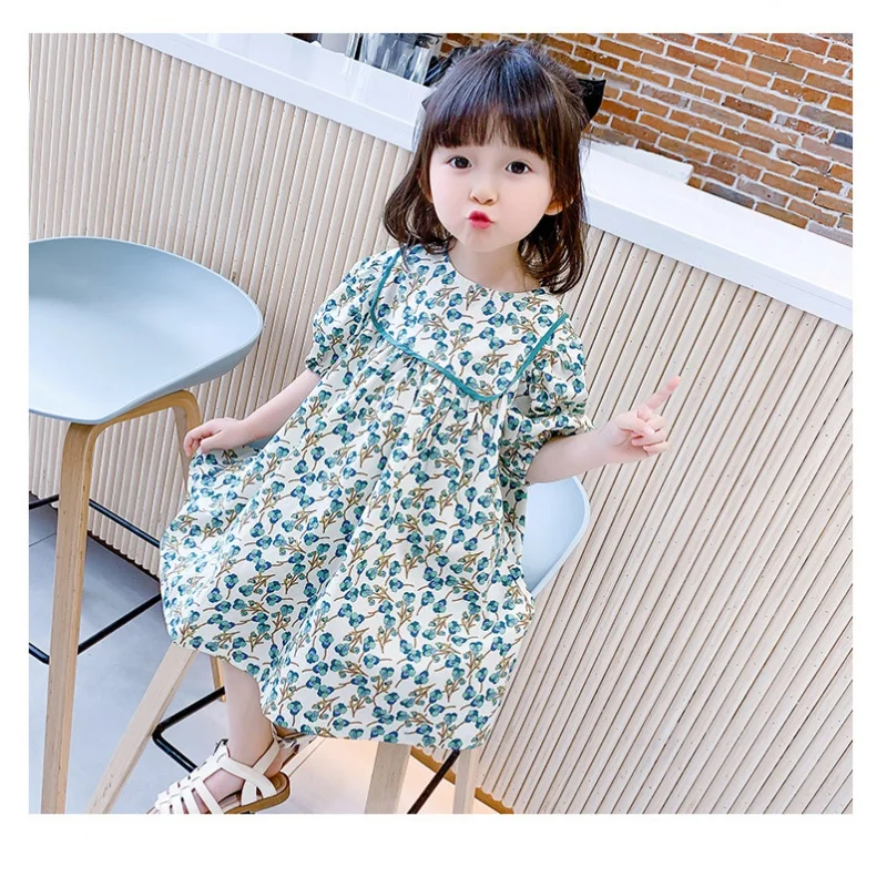 

Girls Dress New Summer Children Little Girls Cotton Princess Dress Children Baby Summer Clothing6107