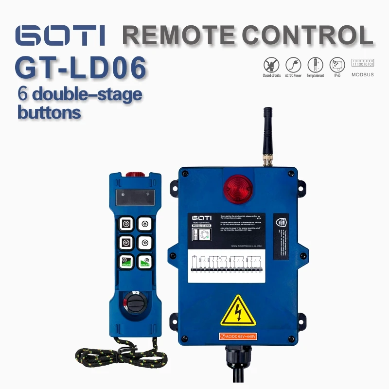 GT-LD06 Industrial Wireless Crane Hoist Remote Control 6 Dual-Speed Channel GOTI Brand