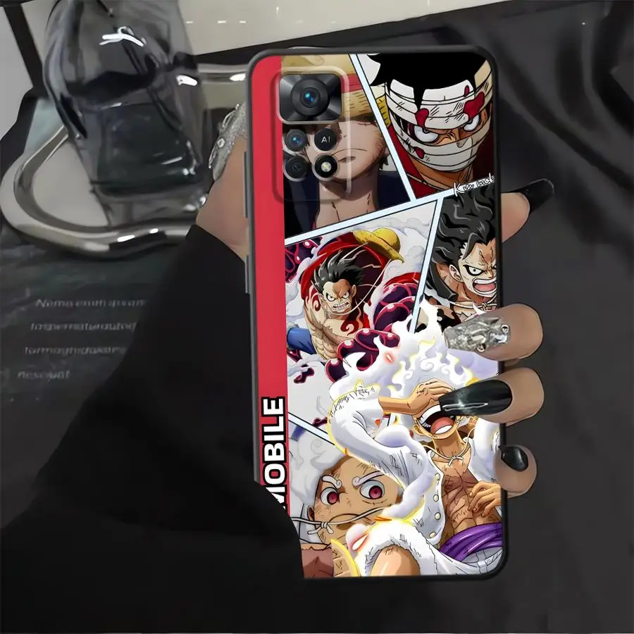 Case for Xiaomi Redmi Note 7 8 13 14 Pro Plus 9S 9 10 11 12 Pro 12s 10S 11s Black Soft Phone Cover One Piece Adventure Luffy