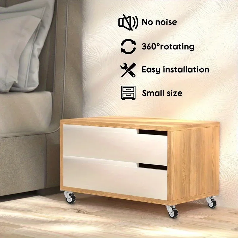 4 buah roda tugas berat, roda universal, roda putar bebas rem, perangkat keras furnitur