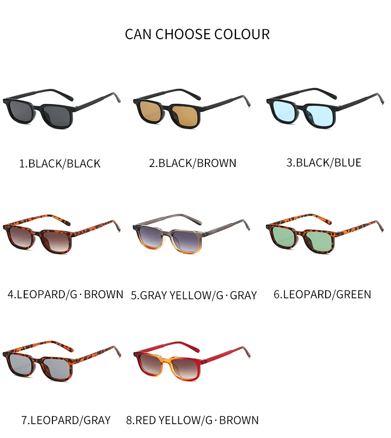 Damen Retro Vintage Bunte Kleine Quadratische Sonnenbrille mit Farbblockierung für Outdoor-Aktivitäten und Herren-Sonnenbrillen – Detail 9
