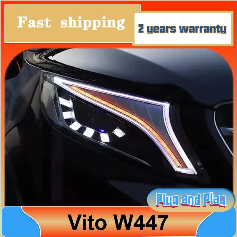 

Car Styling for Mercedes Vito Head Light 2016-2020 W447 Headlights Benz Metris V Class DRL Turn Signal High Beam Projector Lens