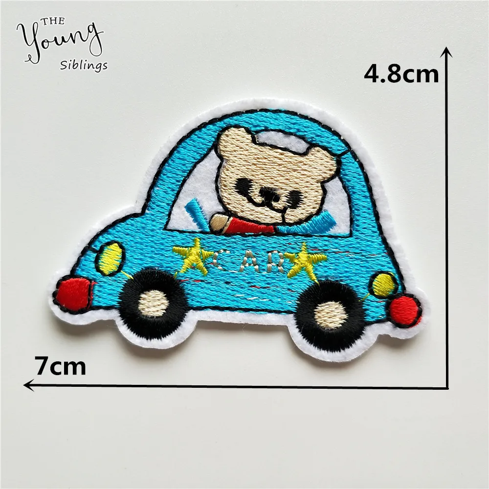 Single sale 1 pcs Car pattern embroidery hot melt adhesive ironing cloth patch be sewn decorated Repair a hole patch