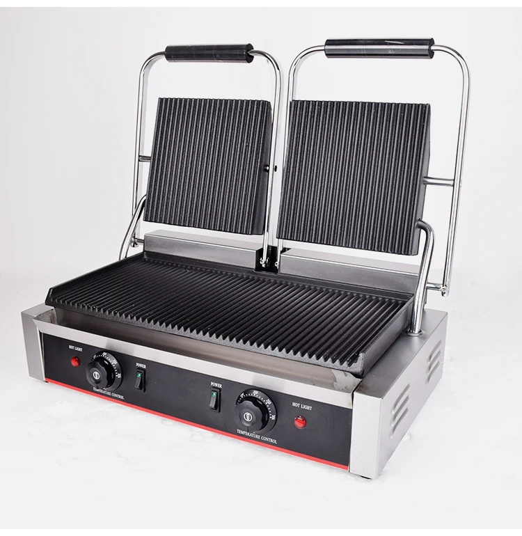 

Commercial High Quality Stainless Steel Contact Panini Sandwich Grill Machine With 3000-5000W Power Energy Saving Mode For Sale