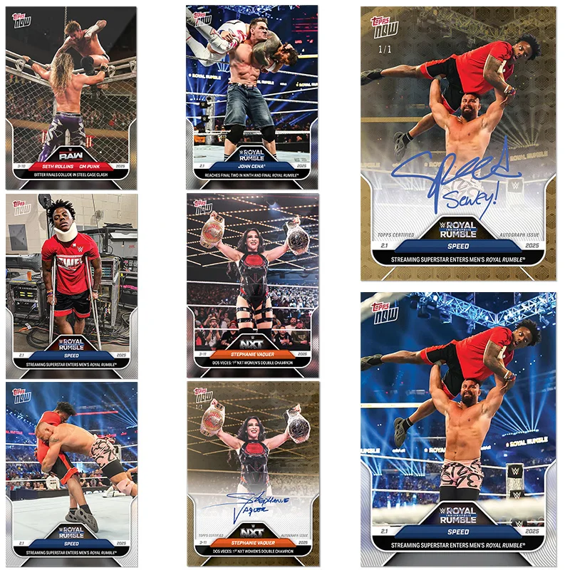 

Topps Now 2025 WWE Star Speed John Cena Seth Rollins Cm Punk Stephanie Vaquer Коллекционные карточки «сделай сам», коллекция подарков на день рождения