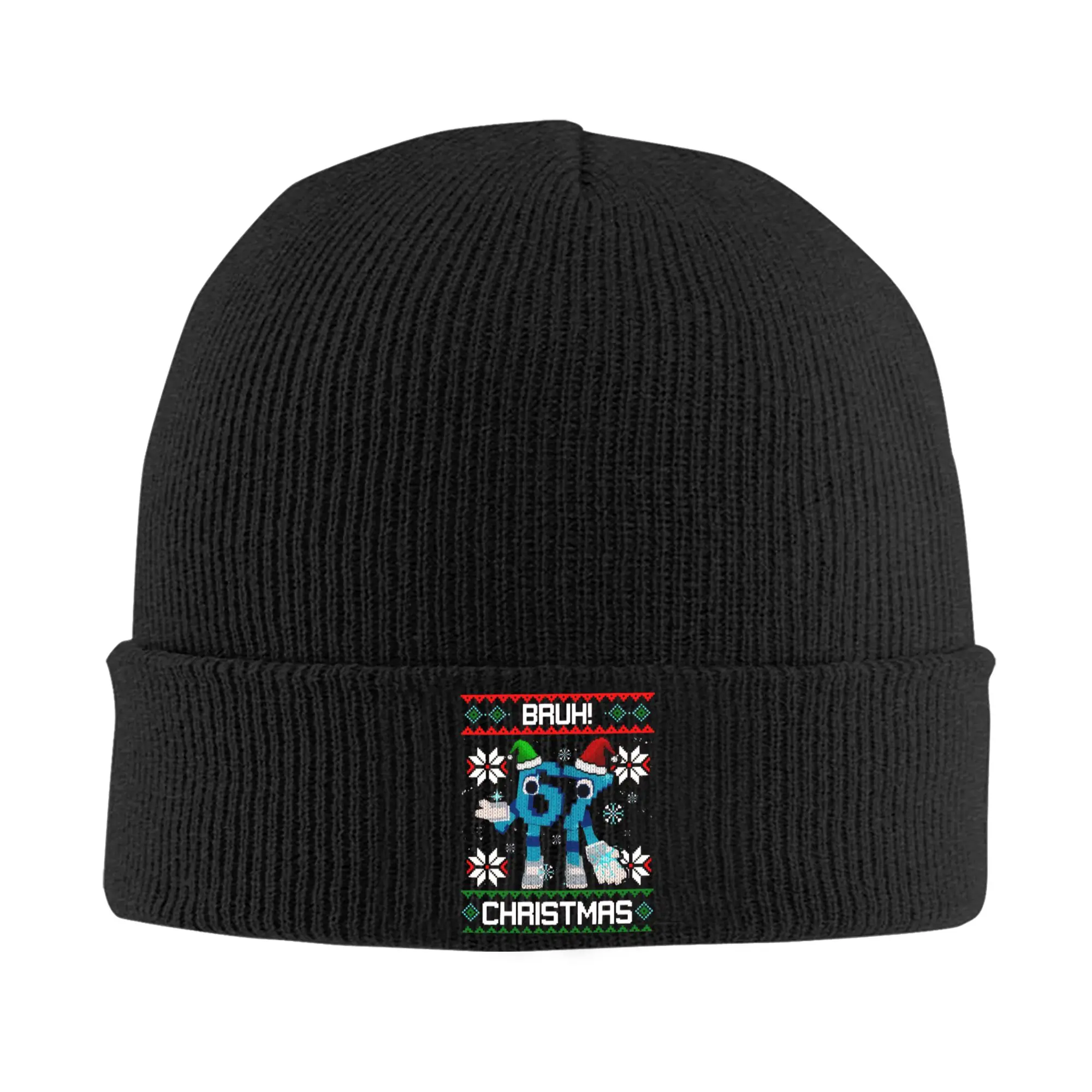 Bruh 67 Zes Zeven 6-7 Kerst Italiaanse Brainrot Hoed Herfst Winter Beanie Straat Cap Vrouwelijke Mannelijke Acryl Gebreide Caps
