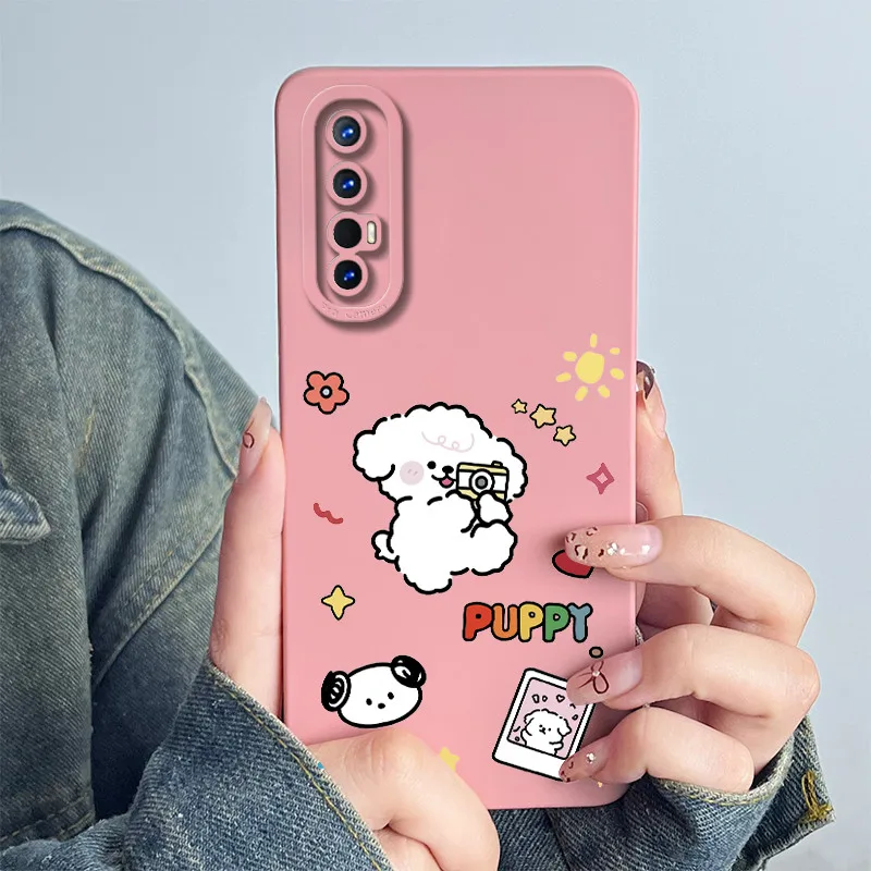 For OPPO Find X2 Neo / Reno3 Pro 5G Phone Case Cover CPH2009 Silicone Sweet Painted Cartoon Funda Lovely Printed Coque Casing