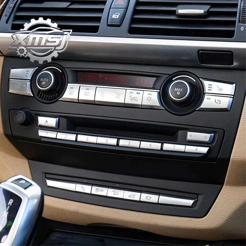 

Embellecedor de cubierta adhesiva de botón de aire acondicionado Multimedia para coche, accesorios para Bmw E70, E71, X5, X6, 20