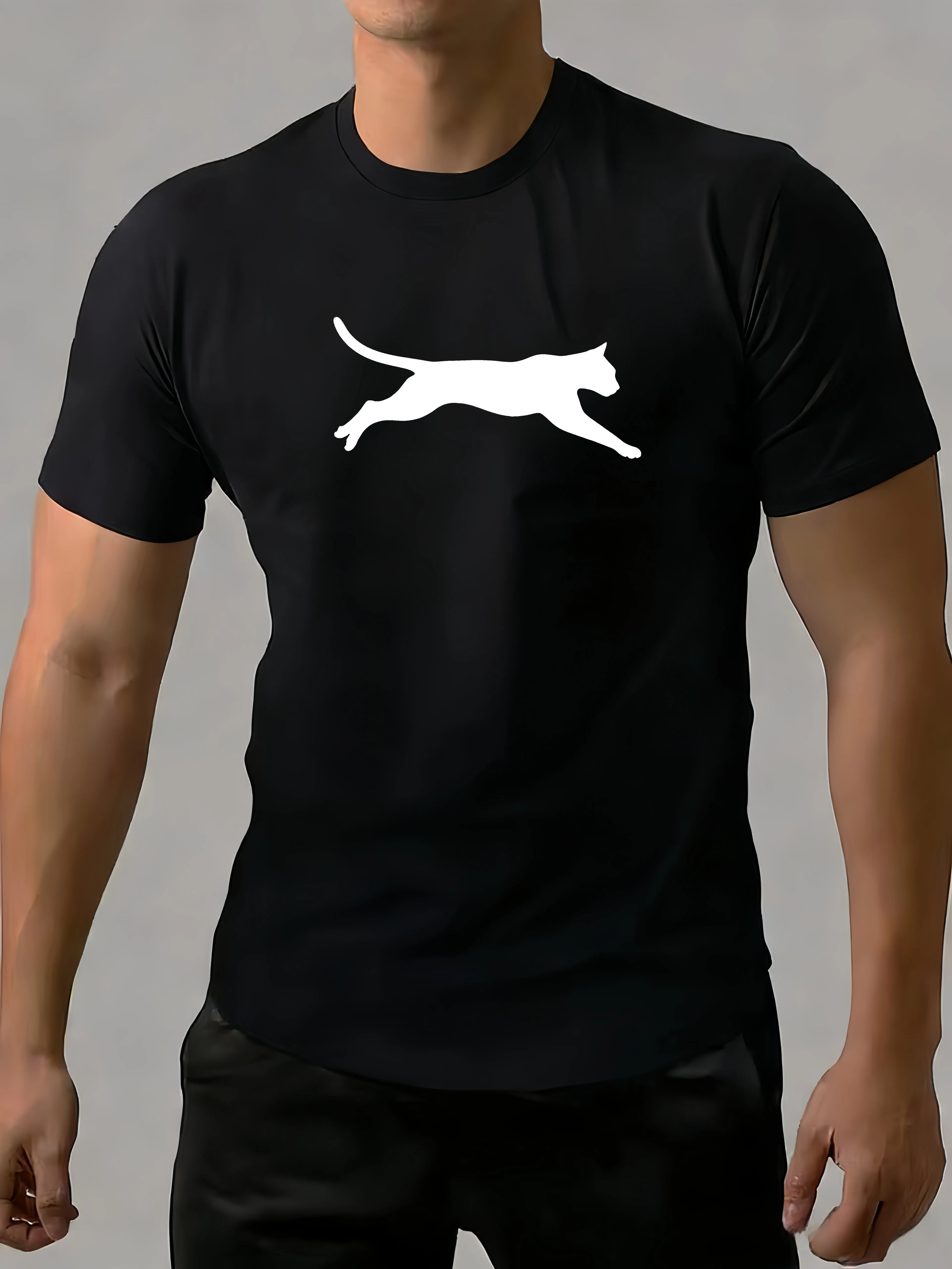 100% Pure Cotton Men's Loose T-Shirt Breathable Short-Sleeved Round Neck Minimalist Solid Color Multi-Color Optional