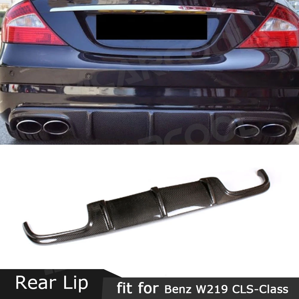 

Carbon Fiber Rear Lip Diffuser Spoiler Back Bumper Protector For Mercedes-Benz W219 CLS63 AMG 2004 - 2010 FRP Car Accessories