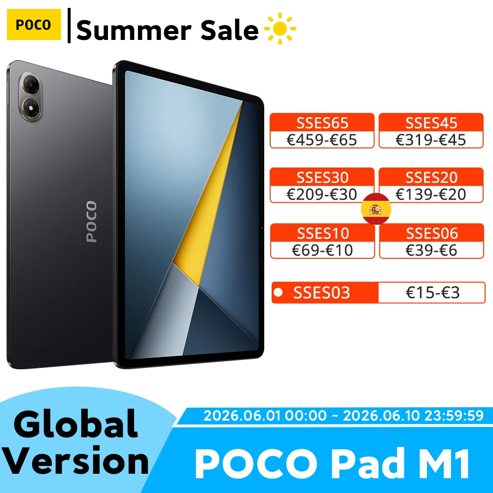 Tablet POCO Pad M1 Versión Global, Procesador Snapdragon 7s Gen 4, Batería de 1…