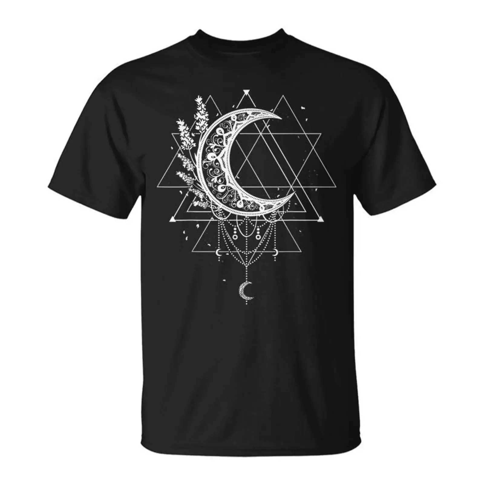 Celestial Occult Witchcraft Moon With Lavender Gothic Witch T Shirt Monsterry vintage Washed Unisex graphic