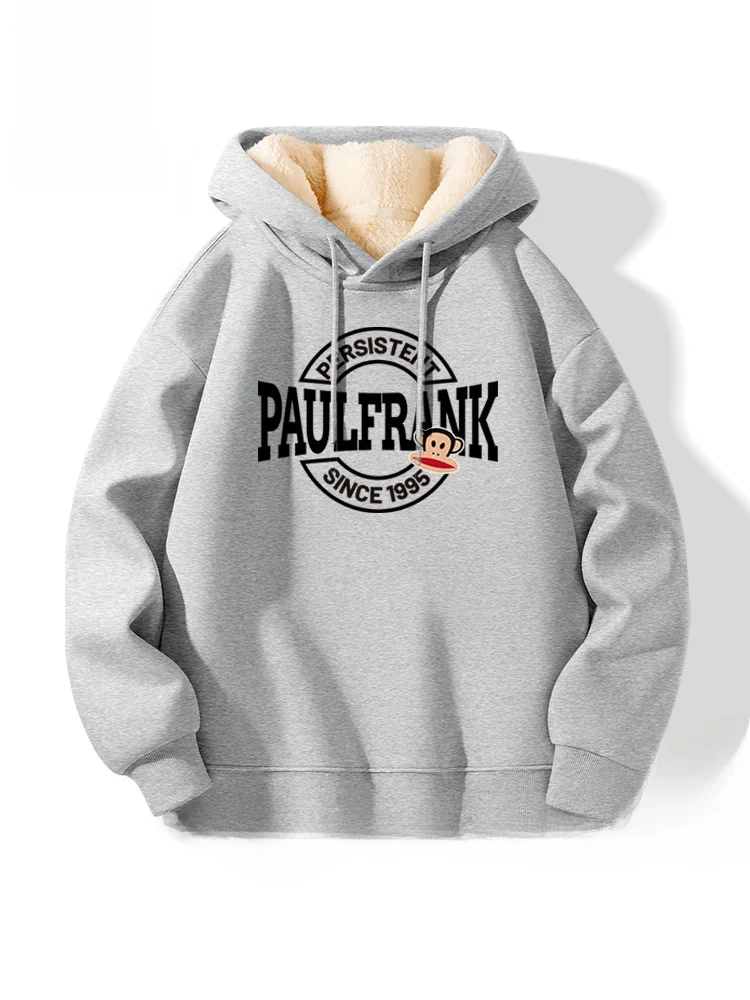 

Fce Lined Hoodie ex Thi Warm ey Jaet Couple Matching Winter Clothes Youth Casual Comfortable Cotton P...