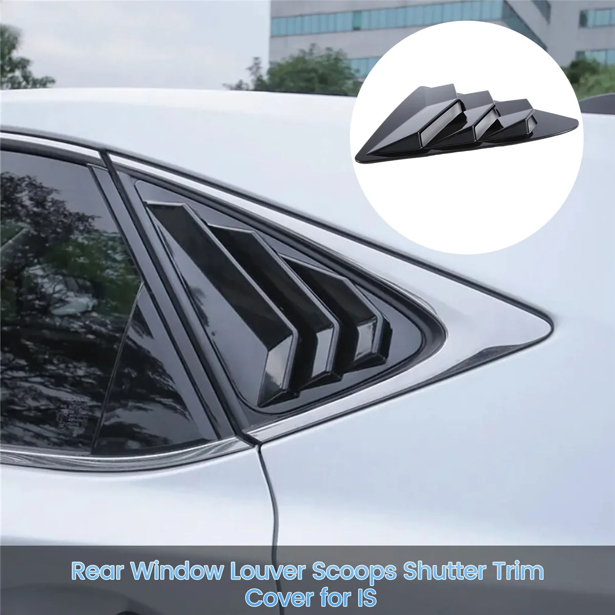 1Pair Car Rear Window Louver Scoops Shutter Trim Cover for Toyota Lexus IS Side Louver Air Vent Shade Spoiler Deflector