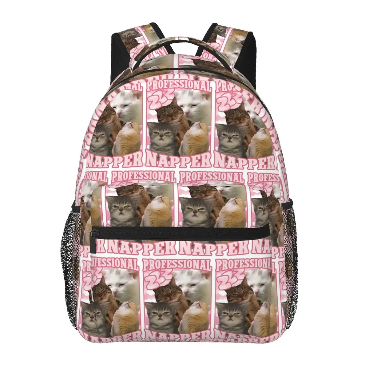 Professional Napper Cat Meme Backpacks Boys Girls Bookbag Children School Bags Cartoon  Rucksack Shoulder Bag Large Capacity
