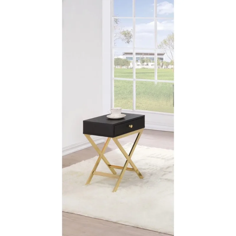 Black copper coffee table with decorative finish