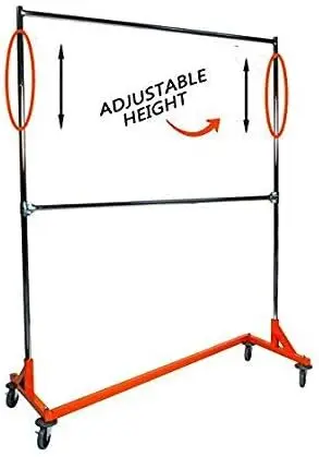 Industrial Strength Z Rack with Add-On Hangrail and Built-in Height Extensions - Available in Black, Orange, and White