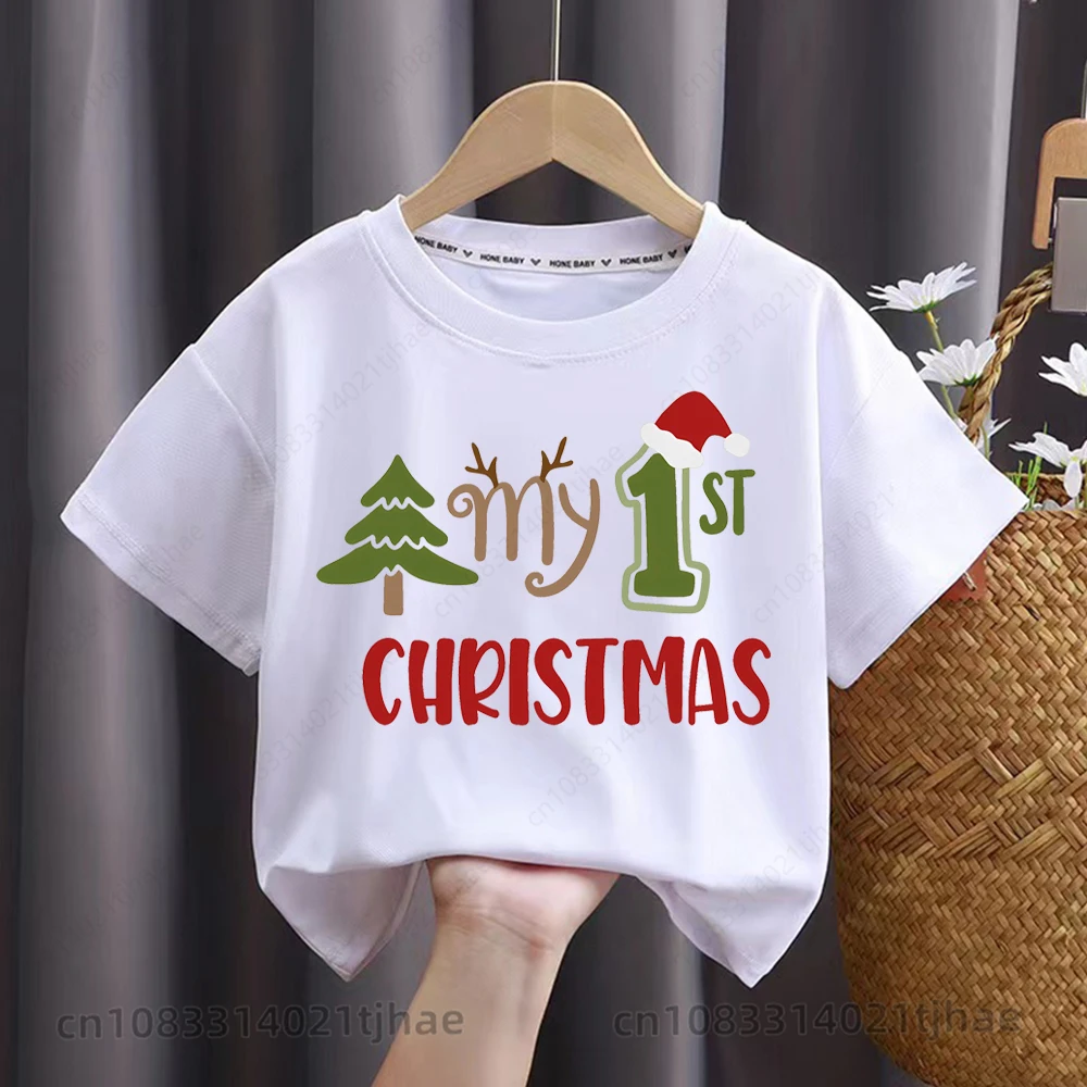 بلدي 1st عيد الميلاد الطفل بلايز للأطفال سانتا كلوز تي شيرت للأطفال عيد ميلاد سعيد حفلة تي شيرت للبنين فتاة بلايز تيز #6
