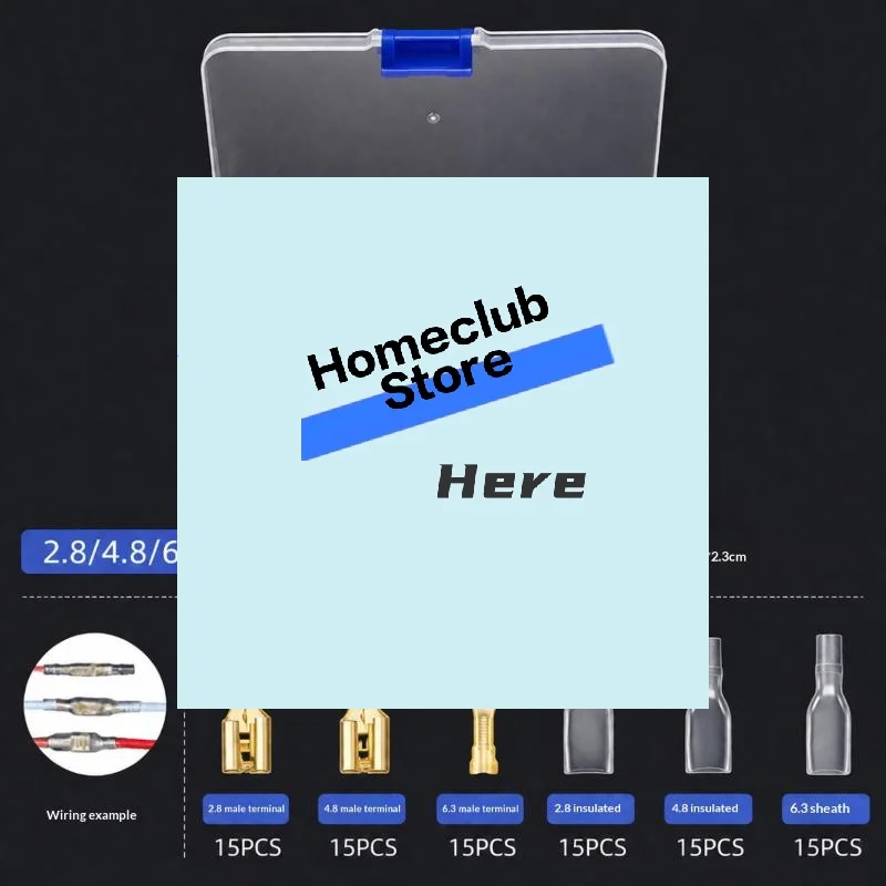 Assorted Gold Plated Crimp Wire Terminal Kit With Insulating Sleeves Storage Case For Auto Home Electrical Repair【Homeclub】