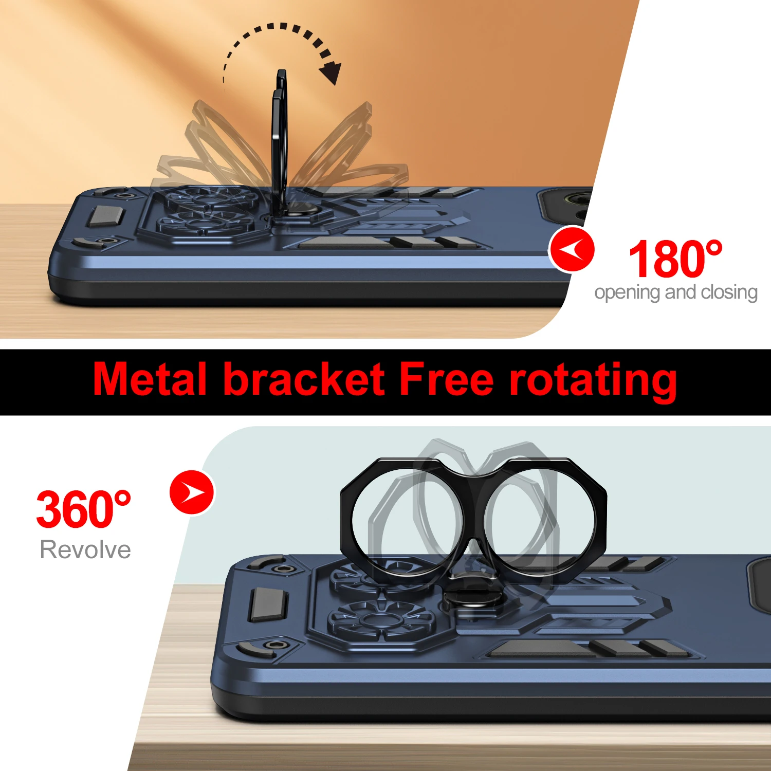 Phone Kickstand Ring - Прочный ударопрочный чехол для Motorola Edge