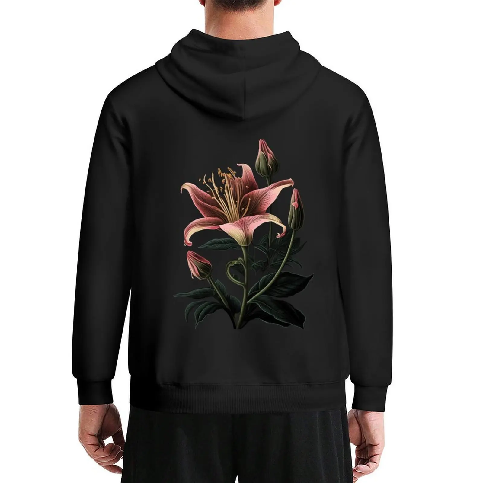 

Pink Lily Flower Hoodie men's coat men's sweat-shirt men clothes mens clothing men's hoodie sweatshirt