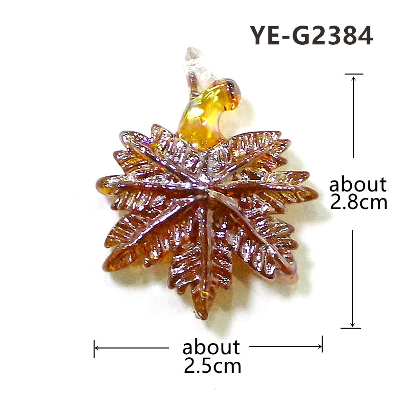 2pcs New Mini Glass Leaf Charm Pendant Colorful Cute Plant Ornament Diy Female Girls Fashion Jewelry Earrings Making Accessories