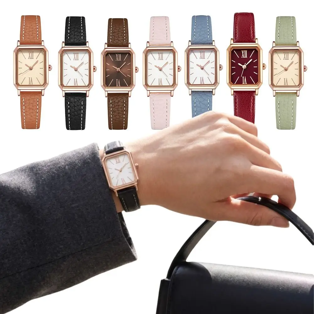 Elegant Women's Quartz Watch Exquisite Portable Women's Wrist Watch Minimalist Waterproof Vintage Female Clock Daily Use