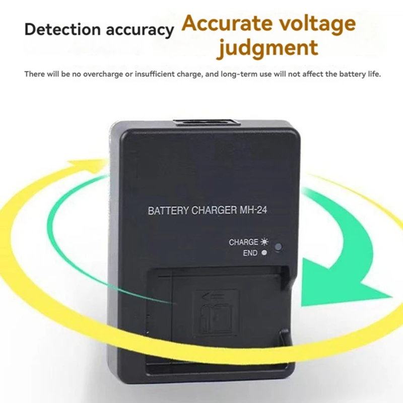 -24 Cargador para EN-EL14 EL-EL14a Batería P7000 P7100 D3100 D3200 D5100 D5200 Cámara con Cable de Alimentación US Plug-PZZW