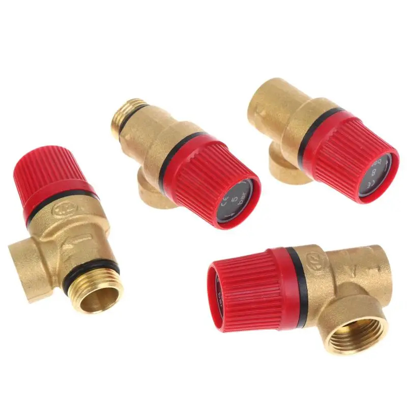 »Brass Safety Pressure Relief Valve Explosion Proof Anti Leak Durable Construction for Home Kitchen Water Heater