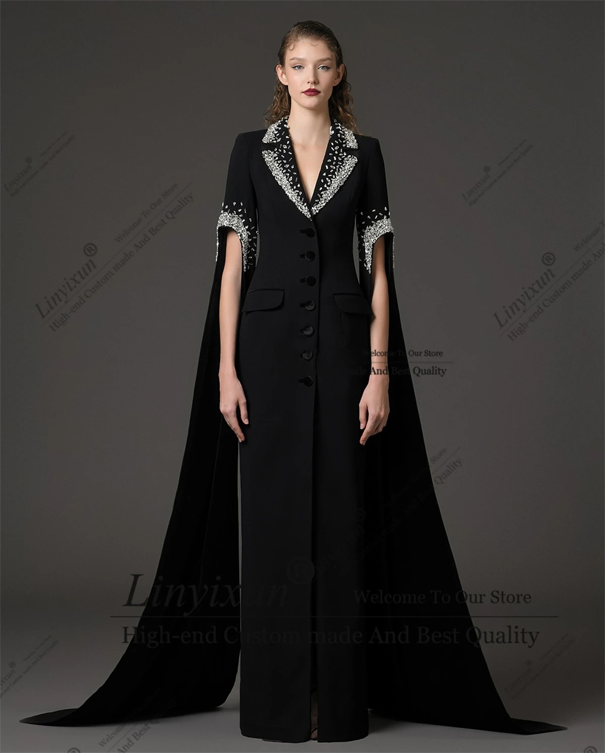 

Последний дизайн 2025 года, расшитые бисером камни невесты, платья невесты, индивидуальный однобортный женский длинный костюм, смокинг для банкета и вечеринки костю