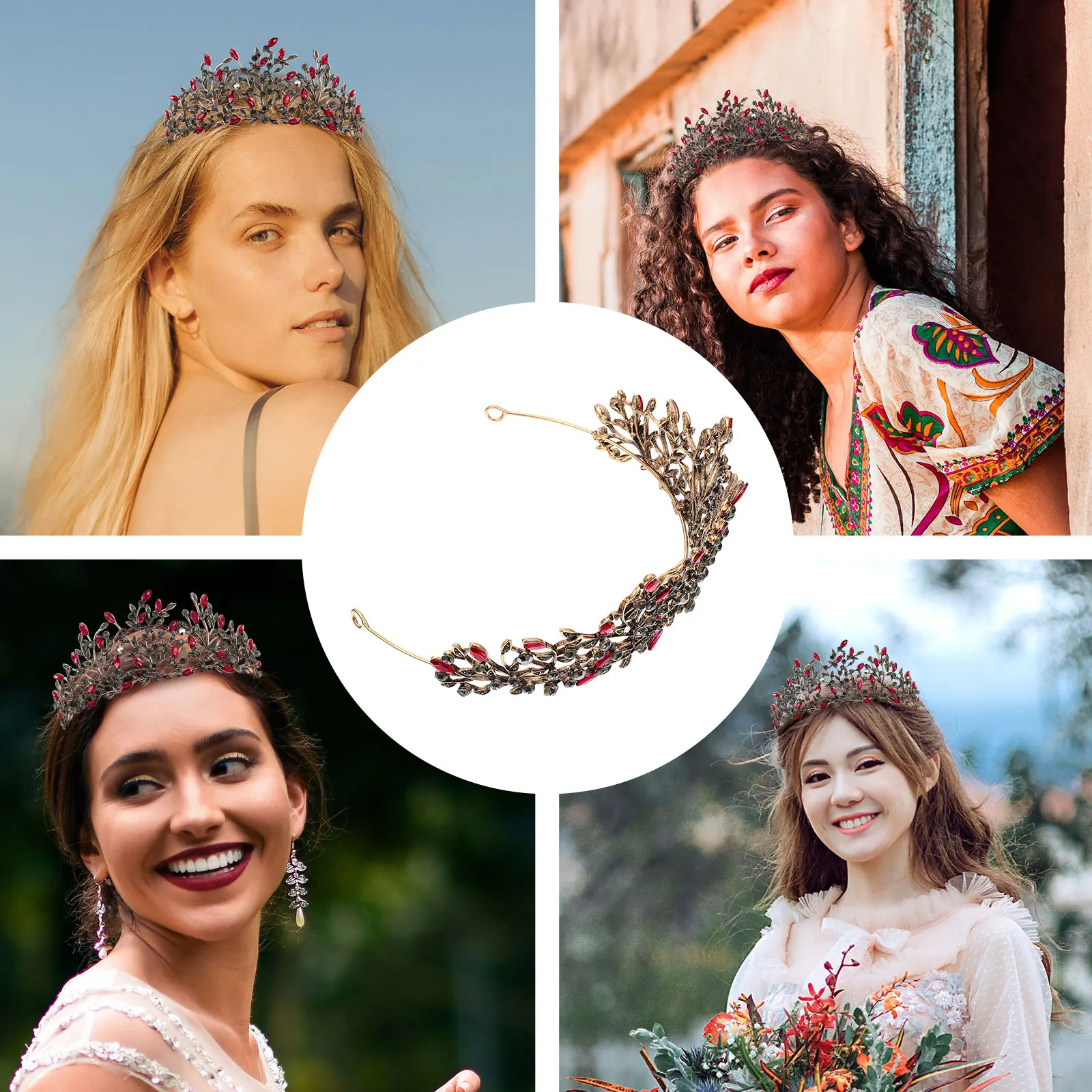 

Bridal Tiara Crown Headb Women Accessory Wedding Bride Headdress Hair Photo Props Birthday Gift