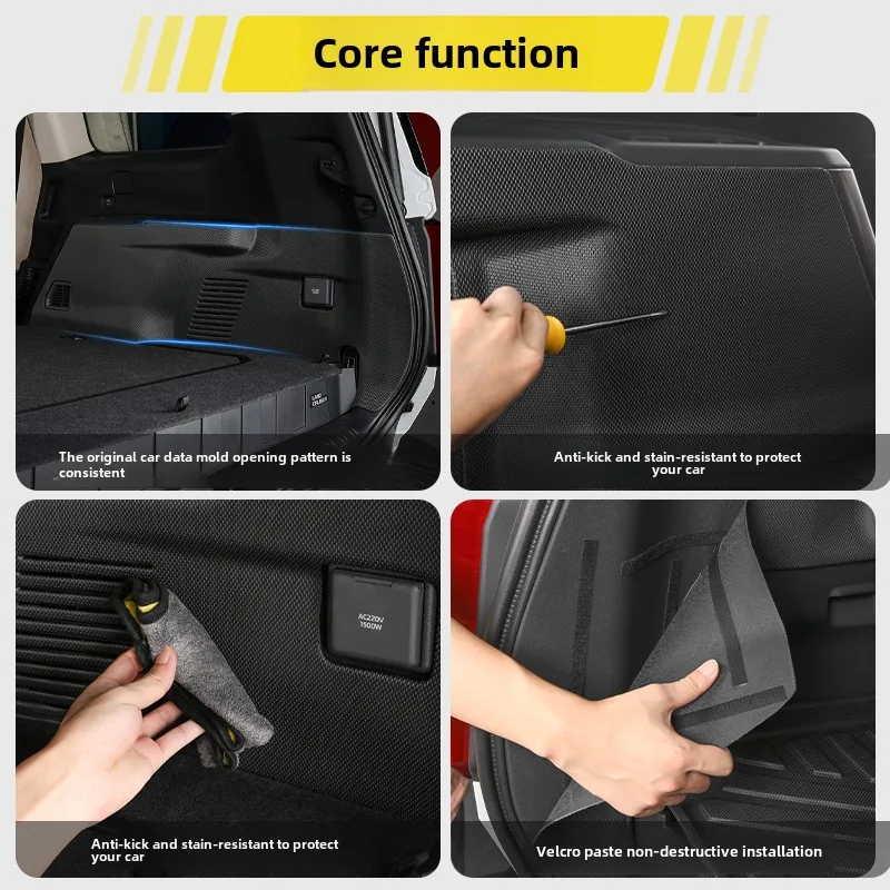 Rear Trunk Side Mats For Toyota Prado 2024 LC250 TPE Anti-Scratch Waterproof Trunk Side Protective Pad Car Interior Accessories