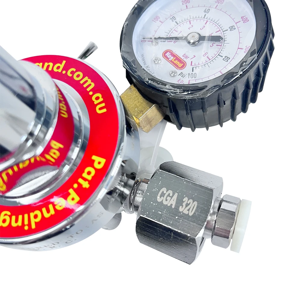 Kegland MK4 Regulator - CGA320 (6.5bar PRV & 100psi Gauge)