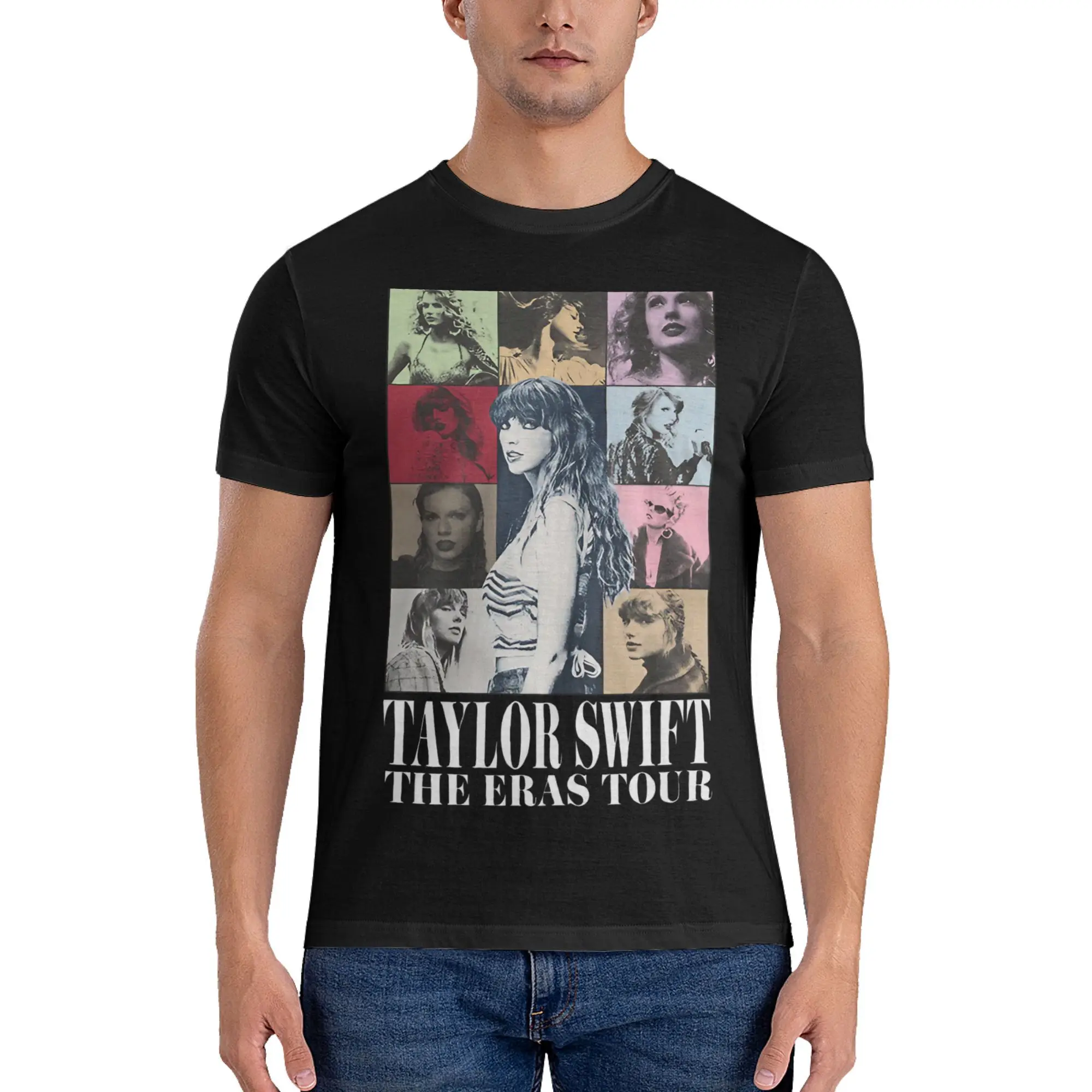 Kawaii The Eras Tour 2023 Merch Swiftie T-Shirt Men\'s 100%Cotton Short Sleeve  Crewneck Summer Tops