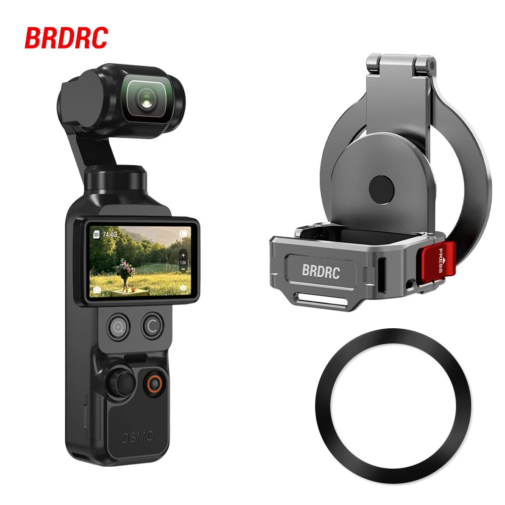 

Магнитное крепление-расширитель BRDRC для DJI Pocket 4/3: регулируемый адаптер для телефона, держатель для прямых трансляций и телесуфлеров