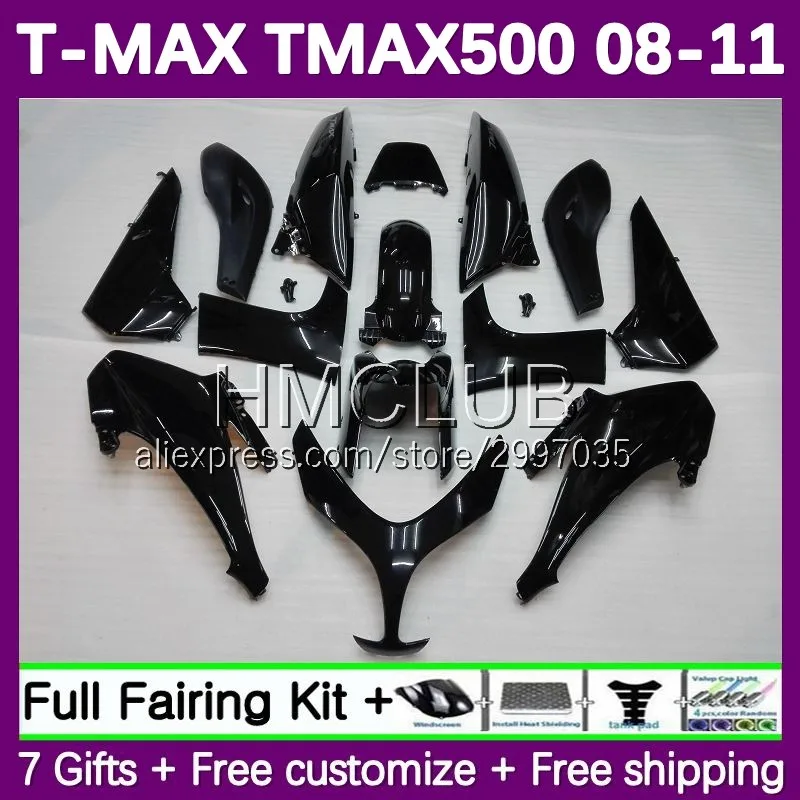 OEM Fairing For YAMAHA TMAX MAX 500 T MAX500 TMAX500 156No.10 MAX-500 08 09 10 11 T-MAX500 2008 2009 2010 2011 Body Glossy black