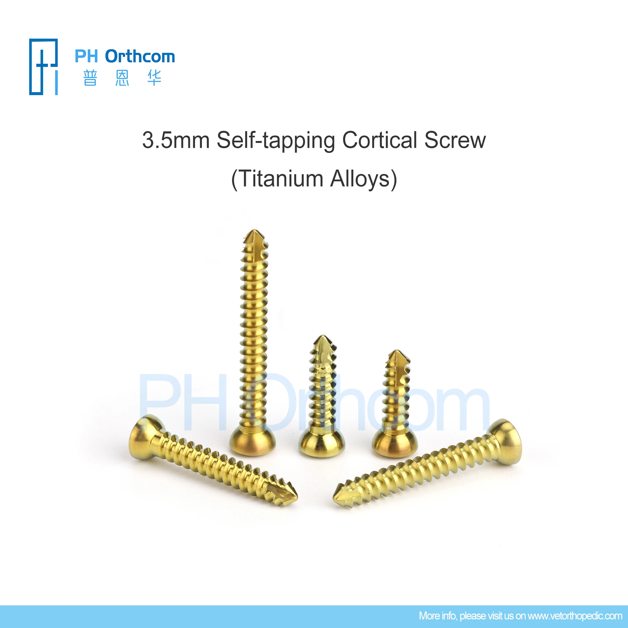 

3.5mm Titanium Self-Tapping Cortical Screws: Mini Fragment Solution for Animal Fracture Care in Veterinary Orthopedic Surgery