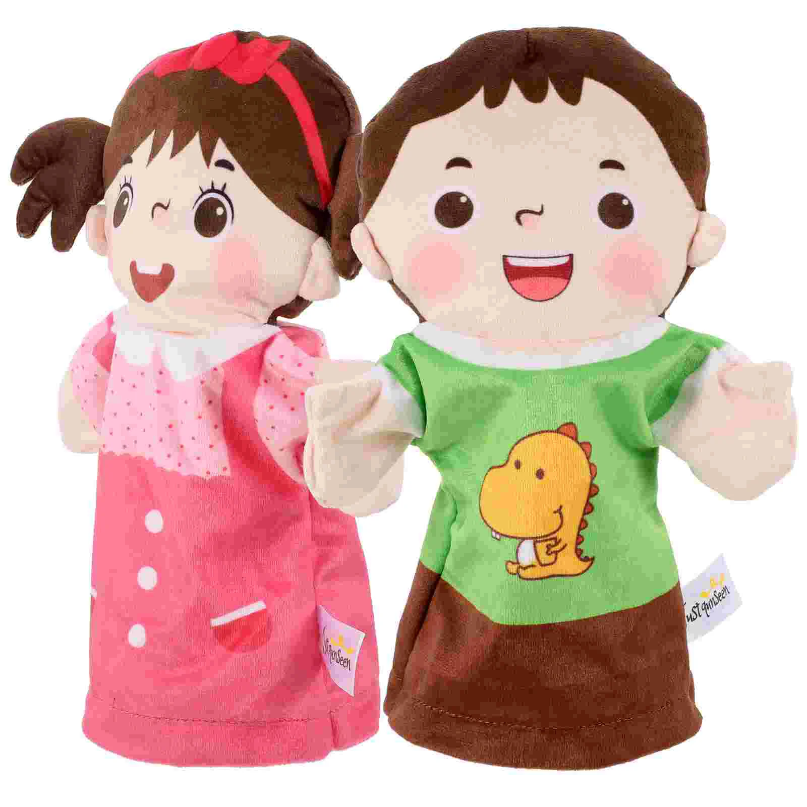 2 Pcs Character Hand Puppet Puppets Kids Toys Educational Figure for Realistic Adults Puzzle Cotton Plush Lifelike Parent-child