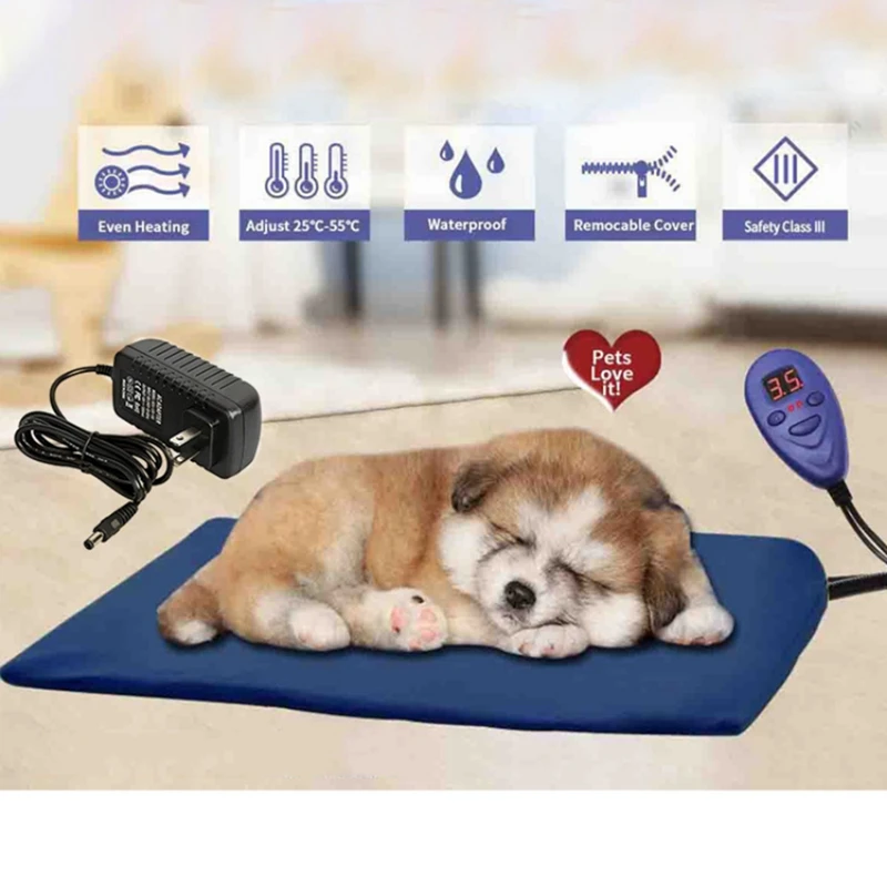 New Pet Heating Pad Cat Constant Temperature Electric Blanket 12V Low Voltage Pet Electric Heater for Dogs Bed EU Plug-C