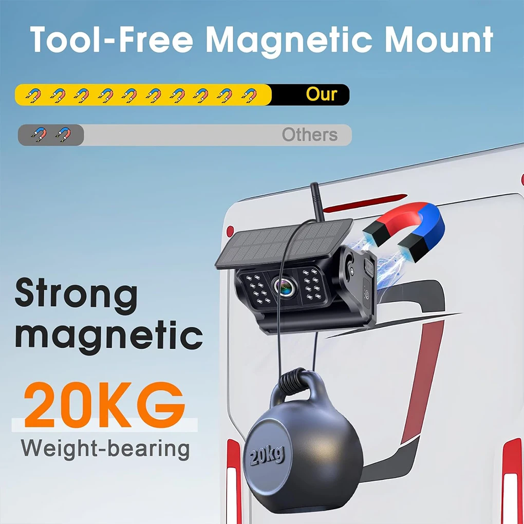 

Portable WiFi Car Backup Camera with Adjustable Angle and Magnetic Mount Smartphone-Compatible Car Camera System