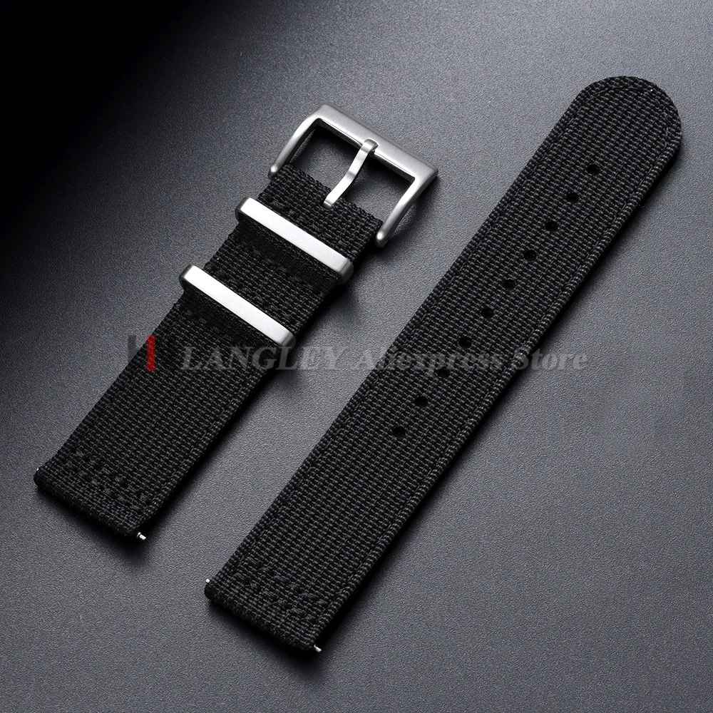 20mm 22mm Geripptes Nylonarmband für Omega für Seiko für Tudor Gewebtes Canvas-Stoff-Uhrenarmband Militär Sport Schnellverschluss-Armbänder