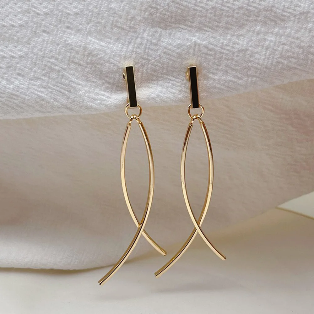 Fake Piercing Gold Color Geometric Irregular Clip Earrings Non Pierced Women Metal Jewelry Ear Cuff Earings Boucle D’Oreille