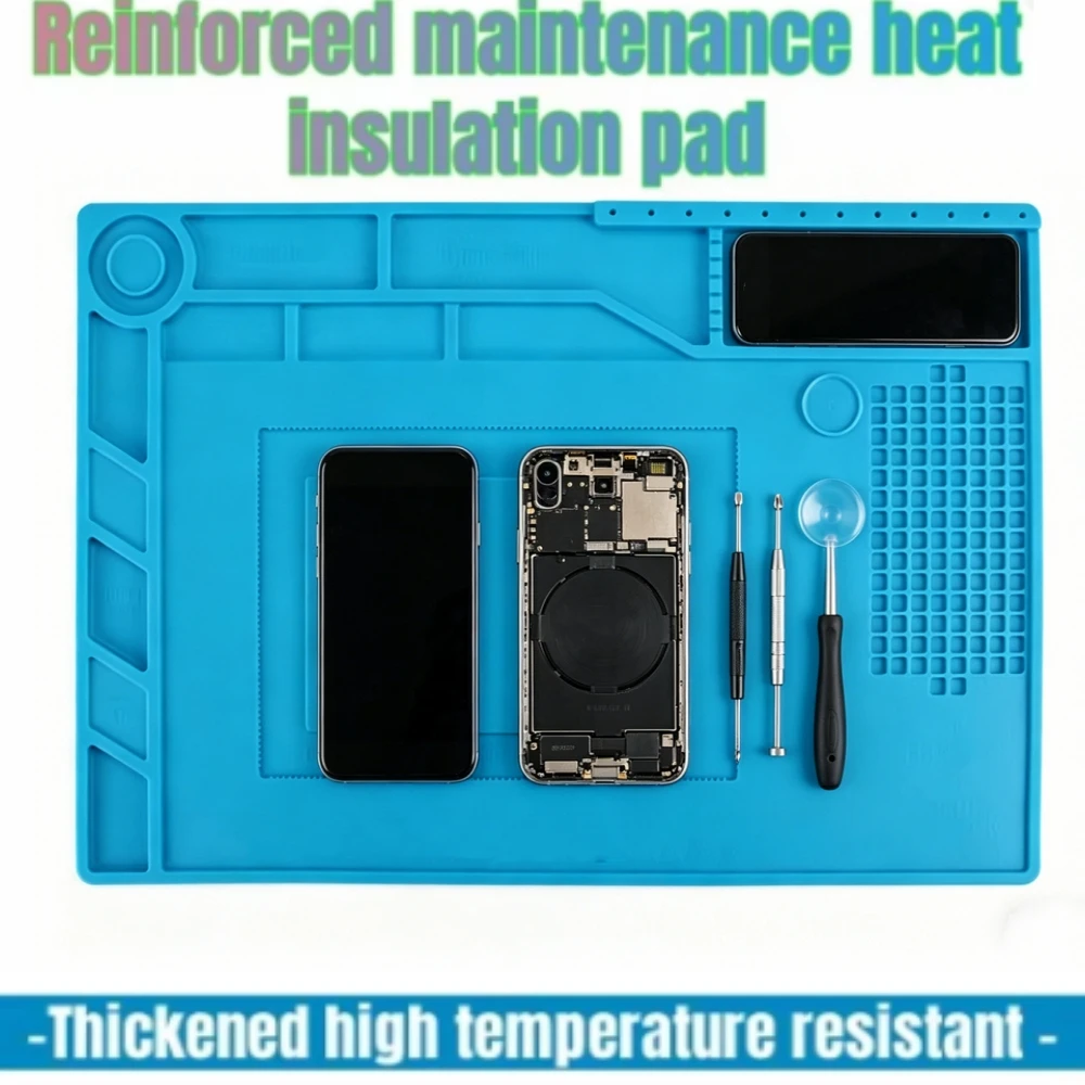 Soldering Station Mat Silicone Work Mat Heat Resistant Anti-Static Magnetic Mat for Electronic Phone Laptop Watch Repair S-150