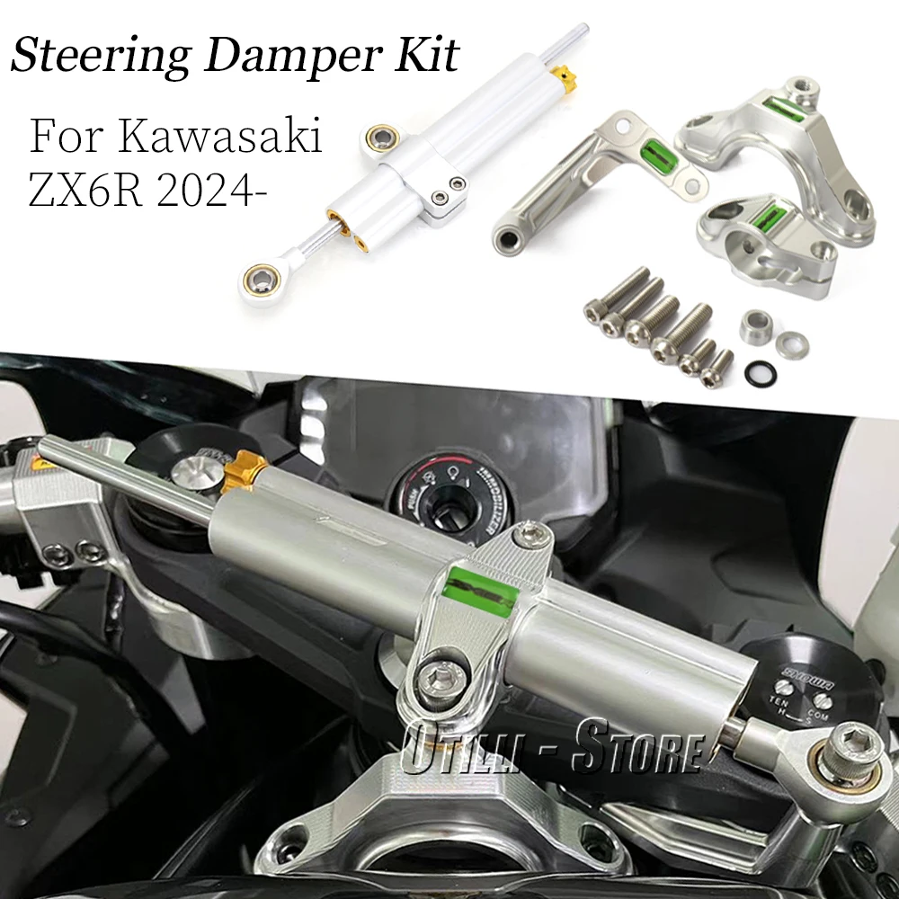 

Motorcycle Accessories Steering Damper Kit For Kawasaki Ninja ZX6R zx6 r ZX-6R 2024 Stabilizer Damper Bracket