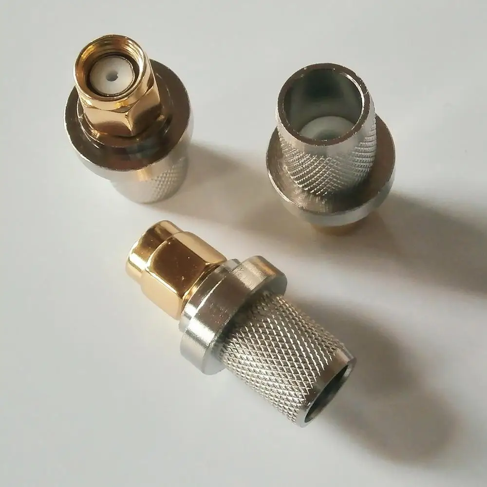 1X Pcs High-quality RF Coax Connector SMA Male Jack Crimp for LMR400 RG8 RG213 RG214 RG165 7D-FB Cable Plug SMA Gold Plated disk