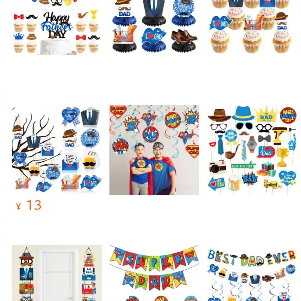 Fathers Day Hanging Tag Decoration Party Favors Supplies Festival Ornaments Home Decor Gift Packing Pendant